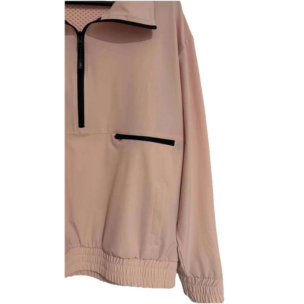 Lija Golf Pullover 1/2 Zip Outerwear Jacket Athleisure Pink Black Accent Medium - Picture 3 of 16